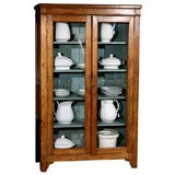 Antique Tall Cabinet with Glass Doors
