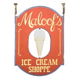 Very Large "Maloof's" Ice Cream Shop Sign