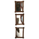 Set of Three Tramp Art Frames with Mirrors