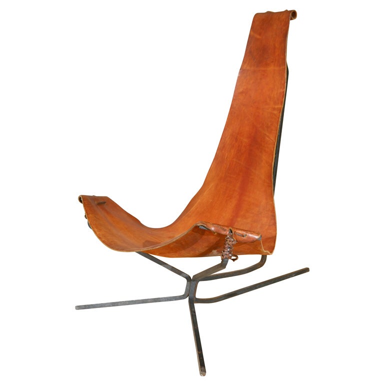 Leather Lotus Sling Chair