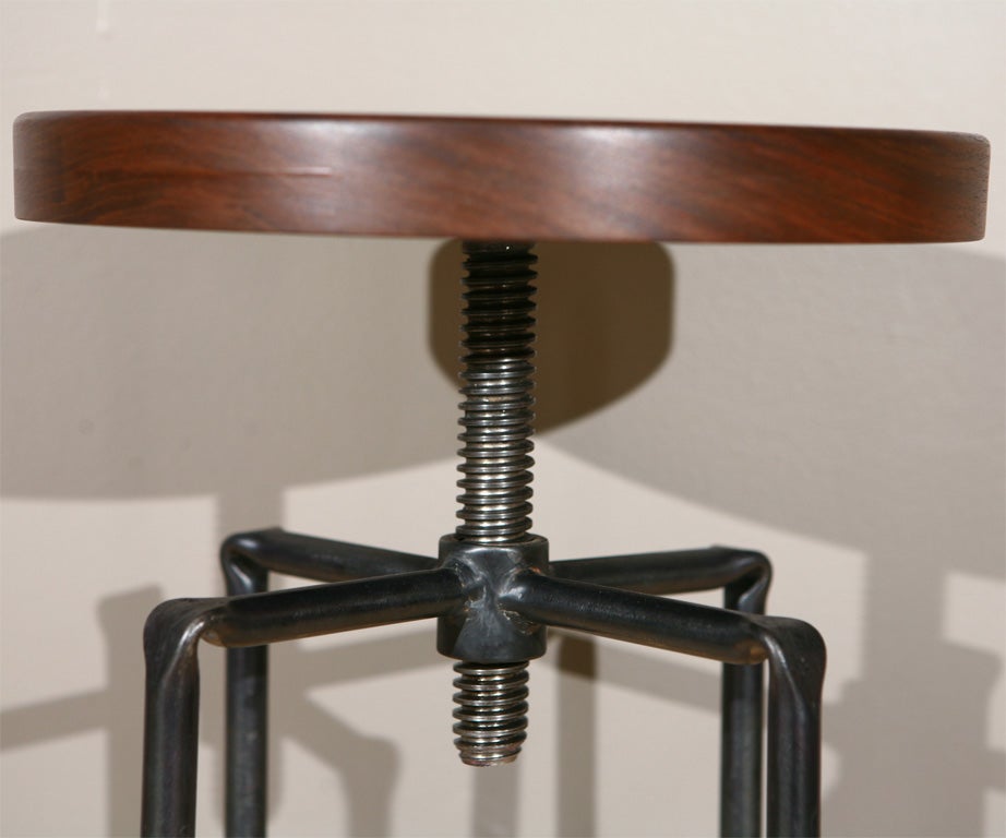 Walnut and Iron Telescoping Stool at 1stdibs