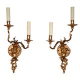 Pair of Cherub Regency Style Sconces