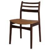Set of Rosewood and Leather Dining Chair by Henning Kjaernulf