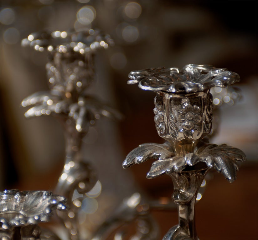 Pair of Swedish Silver Candelabras from Stockholm by Gustaf Möllenborg 2