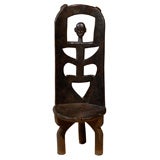 African Highback Chair with Face and Bone Eyes