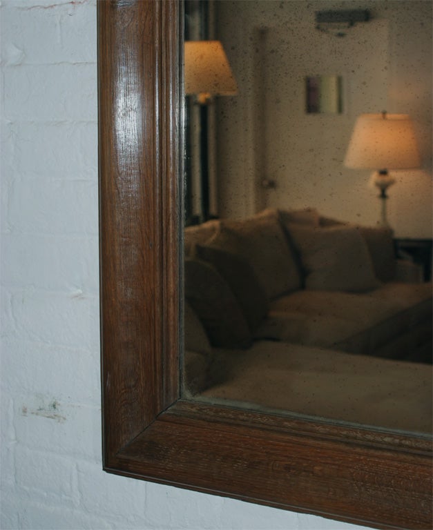 Large Antique Oak Mirror