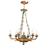 Classic French Empire 6-Arm Bronze Chandelier