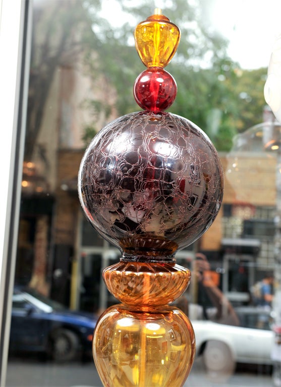 Tall sculpture made of decorative glass from the 1920's-1960's.