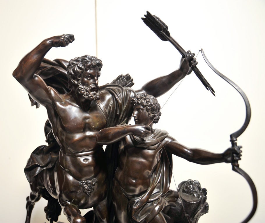 French A GROUP OF THE CENTAUR CHIRON AND ACHILLES. MID 19th CENTURY For Sale