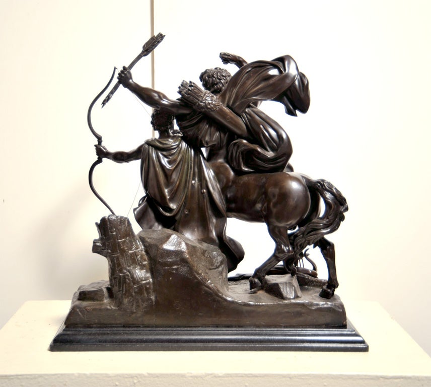 A GROUP OF THE CENTAUR CHIRON AND ACHILLES. MID 19th CENTURY In Good Condition For Sale In New York, NY