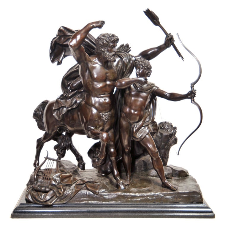 A GROUP OF THE CENTAUR CHIRON AND ACHILLES. MID 19th CENTURY For Sale