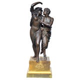 AN EMPIRE GROUP OF A BACHANTE AND A SATYR. FRENCH, 1810 AN EMPIRE GROUP OF A BACHANTE AND A SATYR. FRENCH, 1810