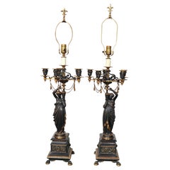 Vintage A PAIR OF FIGURAL TABLE LAMPS. FRENCH, C. 1900