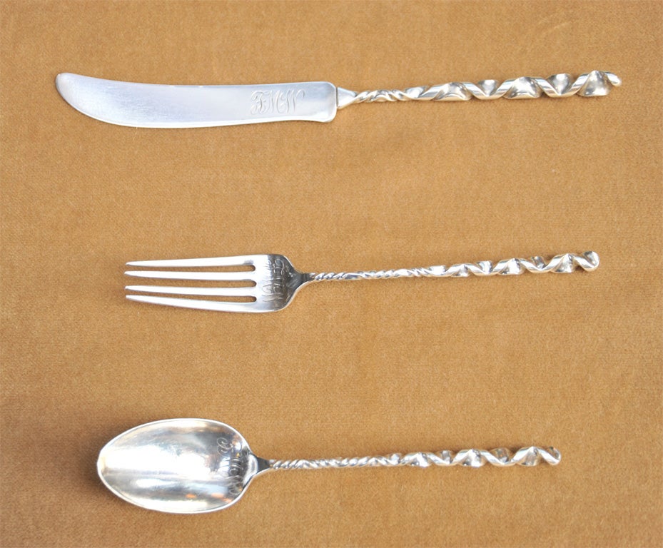 American Sophisticated Antique Sterling Silver Traveling Set by Whiting 