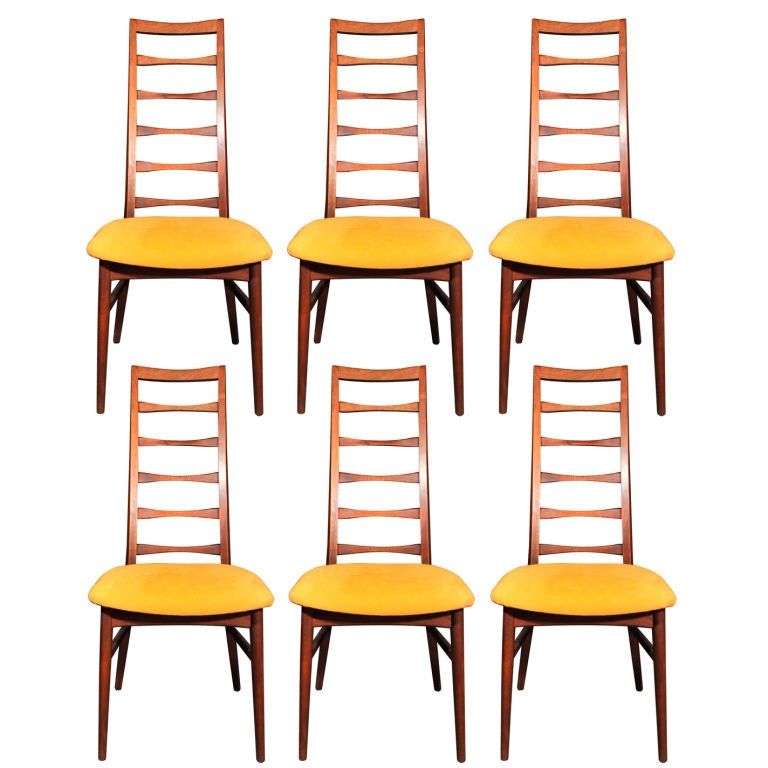Set of Six  Ladder Back Dining Chairs Attributed to Niels Otto Møller
