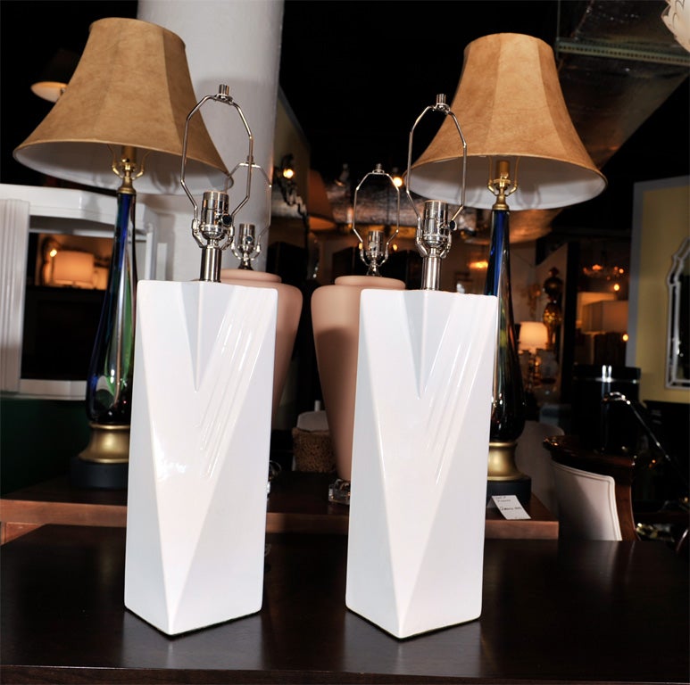 Pair of Handmade Ceramic Table Lamps by Elite Design