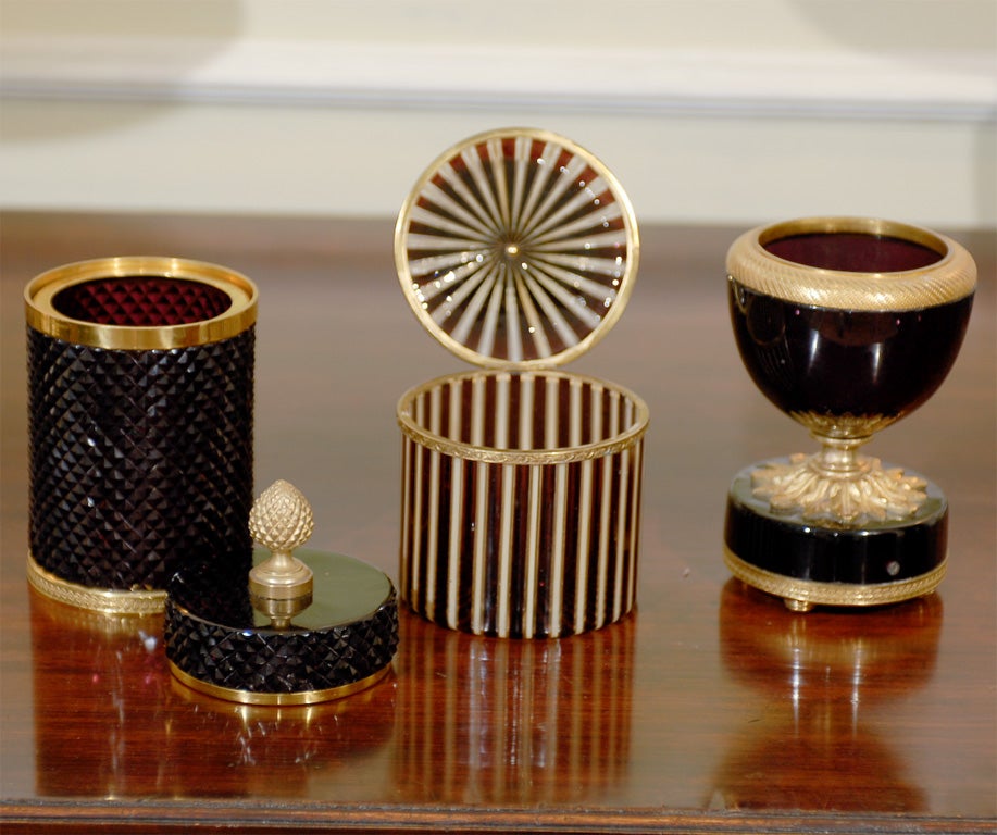 Set of Three French Dressing Table Jars For Sale 2