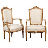 Gilt wood pair of chairs