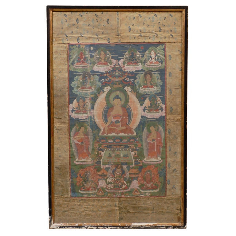 18th Century Hand Painted Tibetan thangka