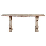 Italian Console with Dolphin Pedestal Legs