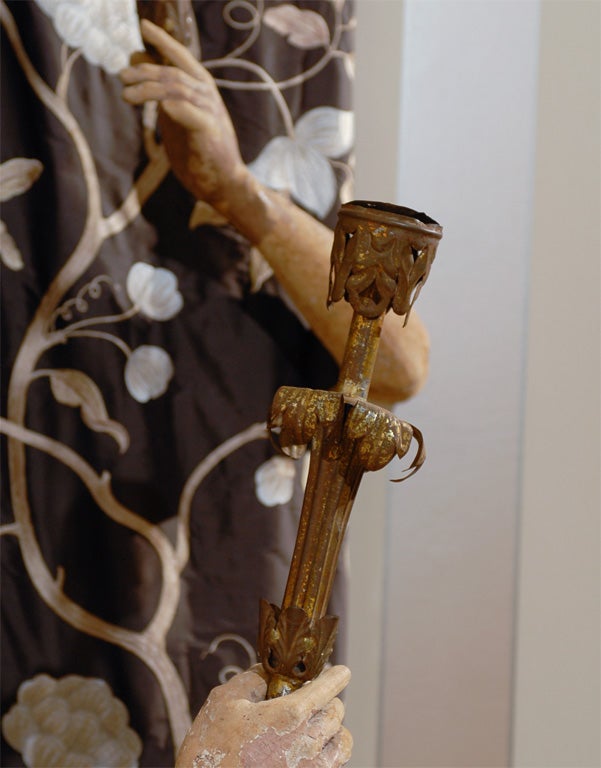18th Century Carved Wood Sconces Shaped as Arms 1