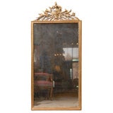 Louis XVI Painted & Parcel Gilt Mirror with Urn, France