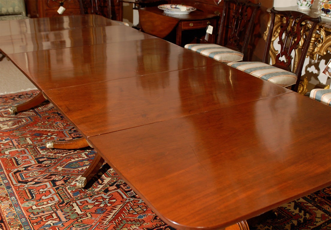 Fine Regency  Mahogany Triple Pedestal Dining Table 1