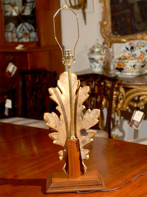 Gilt-Wood Acanthus Leaf Architectural Fragment Wired as a Lamp 2