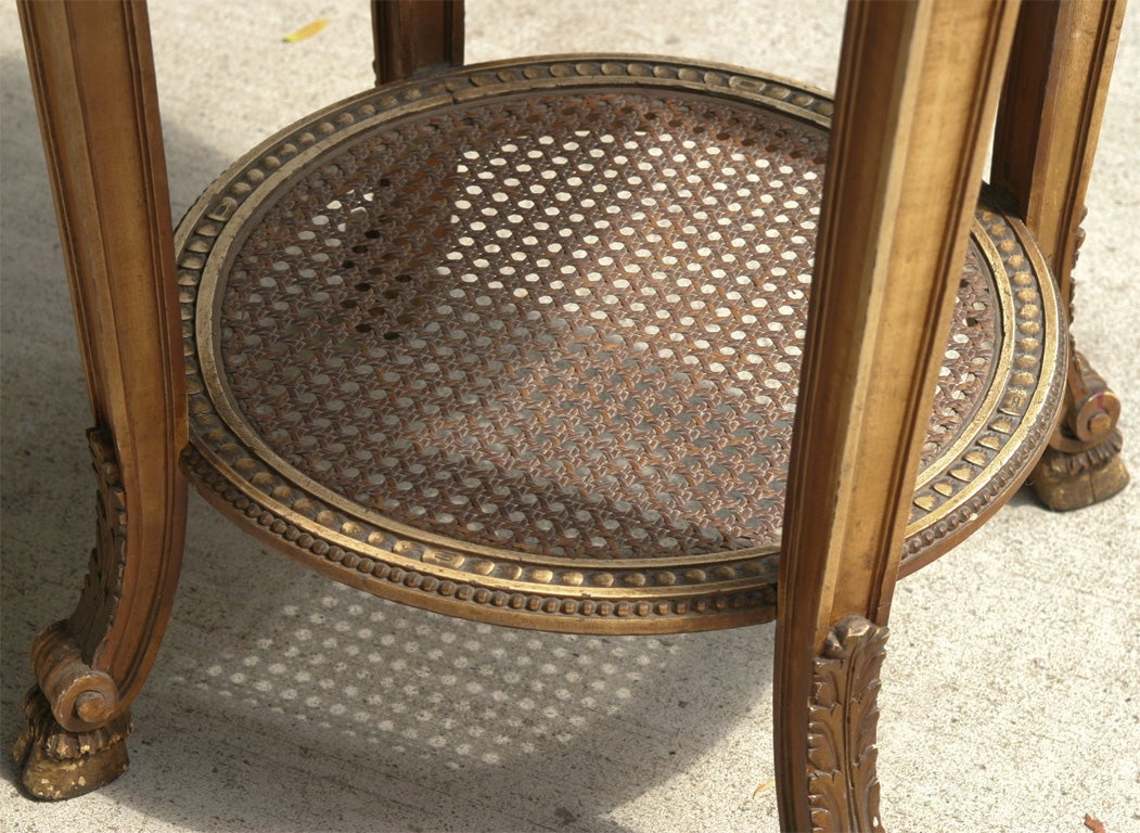 MARBLE TOP LOUIS 16TH STYLE ROUND TABLE