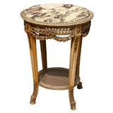 MARBLE TOP LOUIS 16TH STYLE ROUND TABLE MARBLE TOP LOUIS 16TH STYLE ROUND TABLE