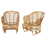 Pair of Rattan Armchairs by R. Wengler