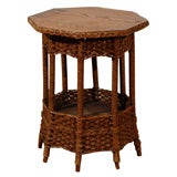 20th Century American Natural Wicker Taboret