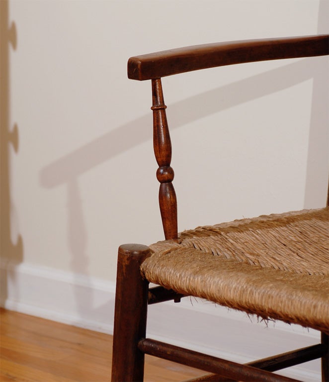 19th Century French Bench with Rush Seating 6