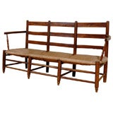 19th Century French Bench with Rush Seating
