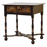 19th Century English Side Table with Chinoiserie Details Antique 19th Century English Side Table with Chinoiserie Details