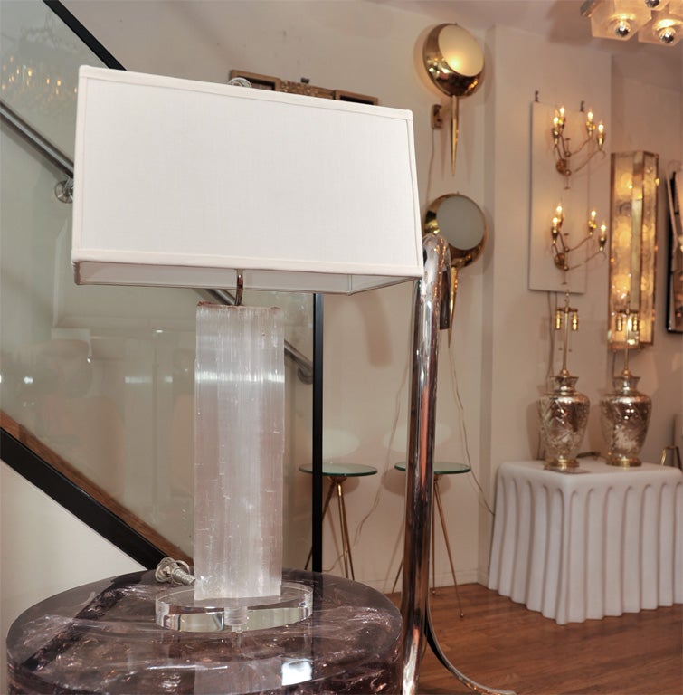 Pair of selenite slab lamps