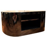 Black lacquered biomorphic table by Karl Springer