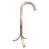 Single tubular polished aluminum floor lamp by Mascheroni
