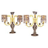 Crystal and gilt bronze candelabra