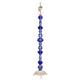 Antique Anglo-Indian cobalt and clear crystal floor lamp