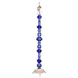 Antique Anglo-Indian cobalt and clear crystal floor lamp