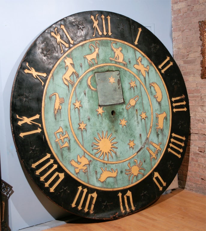An American zodiac clock face from a building in Milwaukee, Wisconsin.