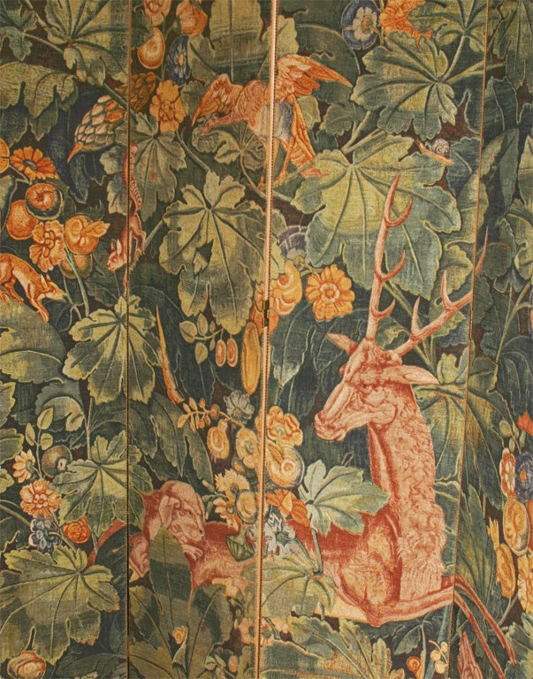 Large tapestry six panel screen