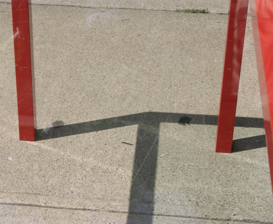 Vintage Lacquered Steel Console or Sofa Table In Good Condition In Hudson, NY