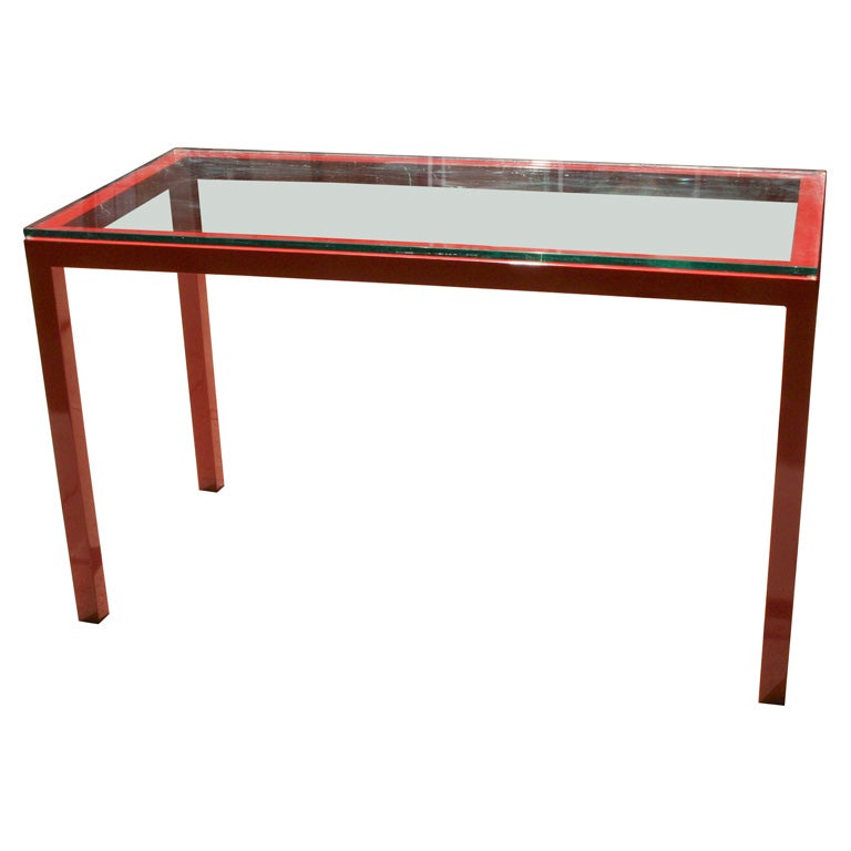 Vintage Lacquered Steel Console or Sofa Table