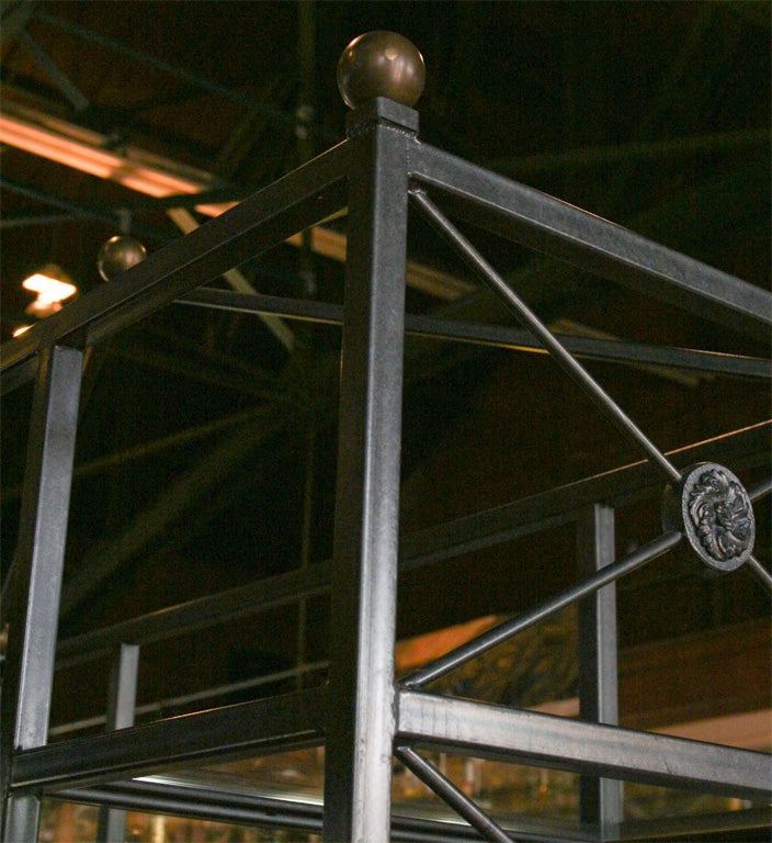 A Large Iron and Wood Etagere Cabinet 2