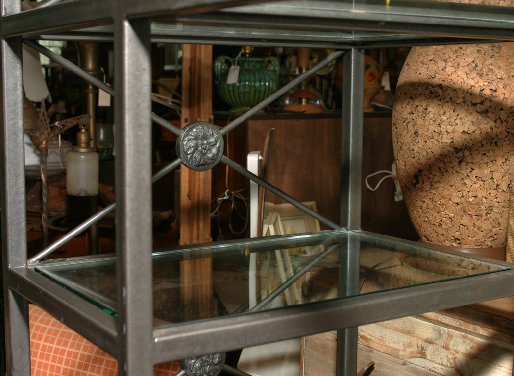 A Large Iron and Wood Etagere Cabinet 5