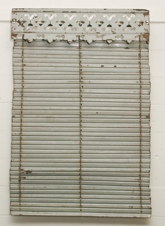 French Painted Iron Shutter For Sale