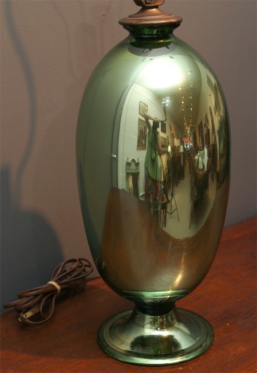 Green Mercury Glass Lamp 1