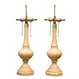A Beautiful Pair of Balustrade Alabaster Lamps